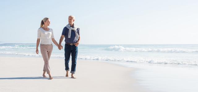 Retired Couple on a Beach
