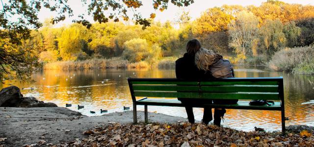 A Couple Sitting on a Bench